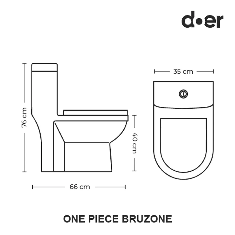 WC One Piece Certificado, 4/6 litros descarga a Piso distancia 30cm Modelo III 3