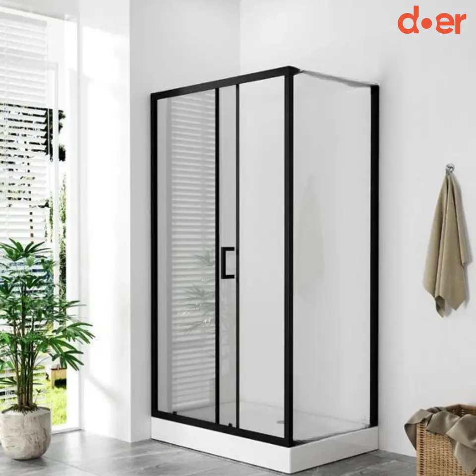 Cabina de ducha Rectangular Negra 90x120x200cm  2