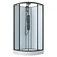 SHOWER CURVO 90X90 CON HIDROMASAJE Y PANEL NEGRO - Miniatura 1