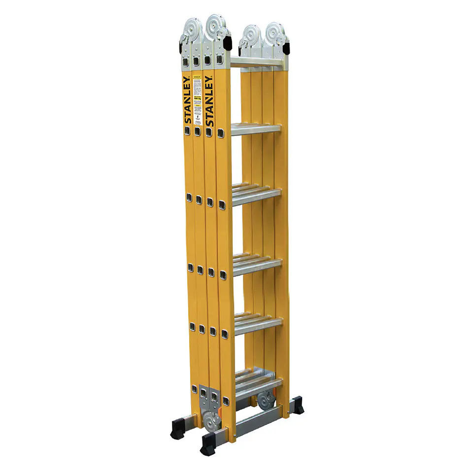 Escalera Stanley Articulada Dieléctrica 150Kg 4x6 1