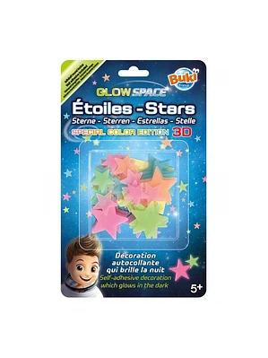 Brilha no escuro Estrelas coloridas 3D