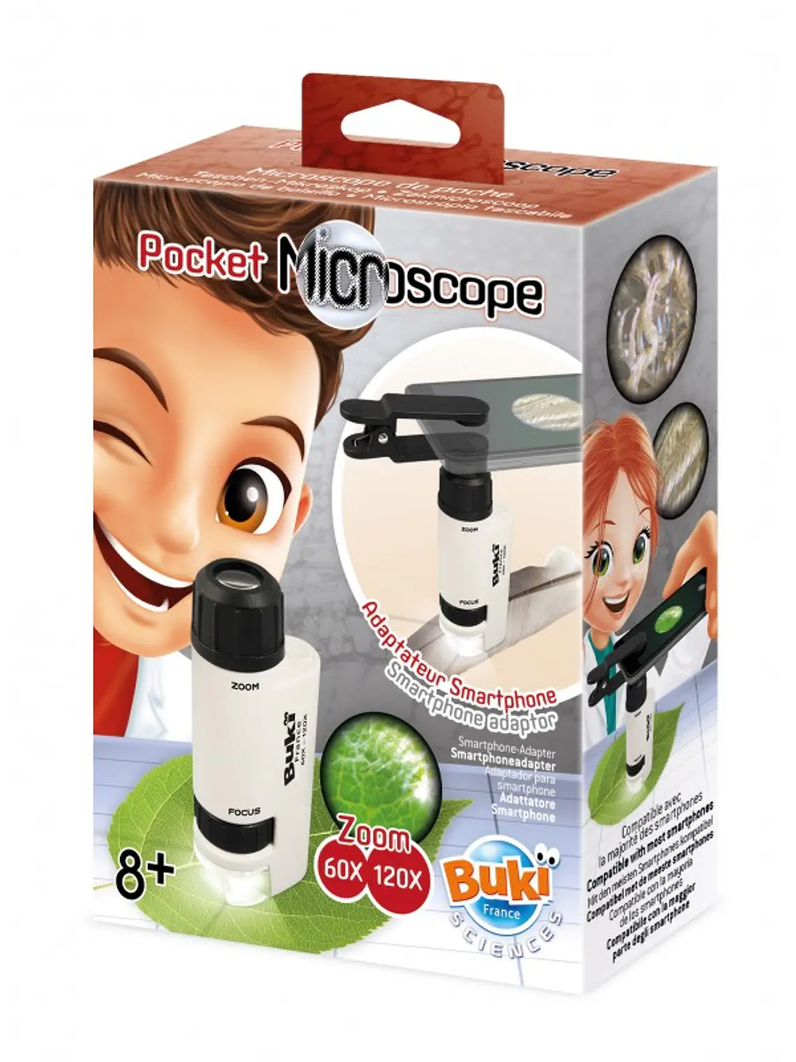 microscopio bolso 120X c/ adaptador smartphone 1