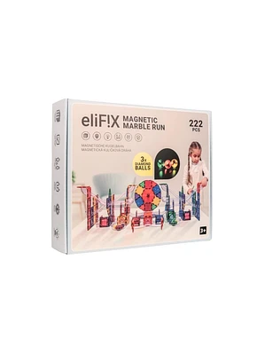 Conjunto de construção magnético - pista de bolas 222 peças + bolas luminosas