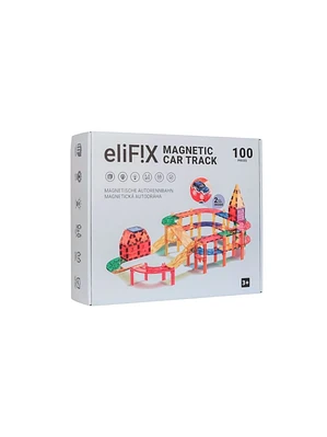 Conjunto de construção magnético - pista de carros colorida 100 peças