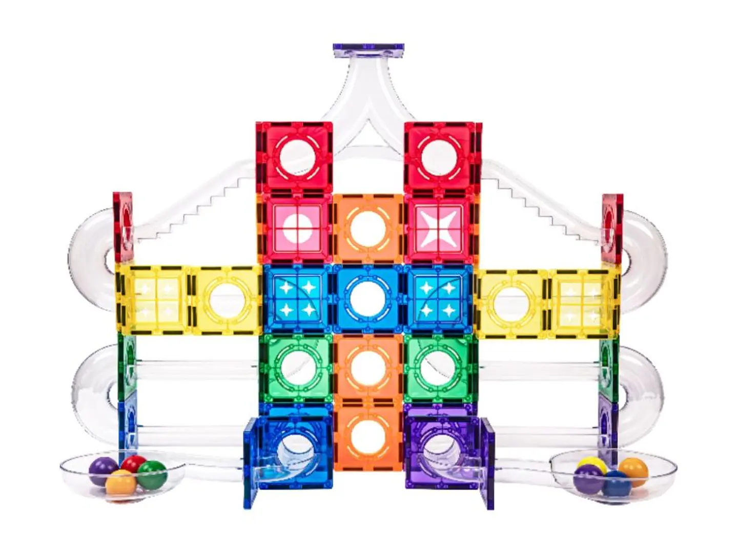 Conjunto magnético - pista de bolas 136 peças + bolas luminosas 1