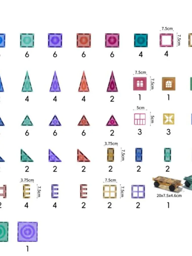 Conjunto de construção magnético - colorido 188 peças 4