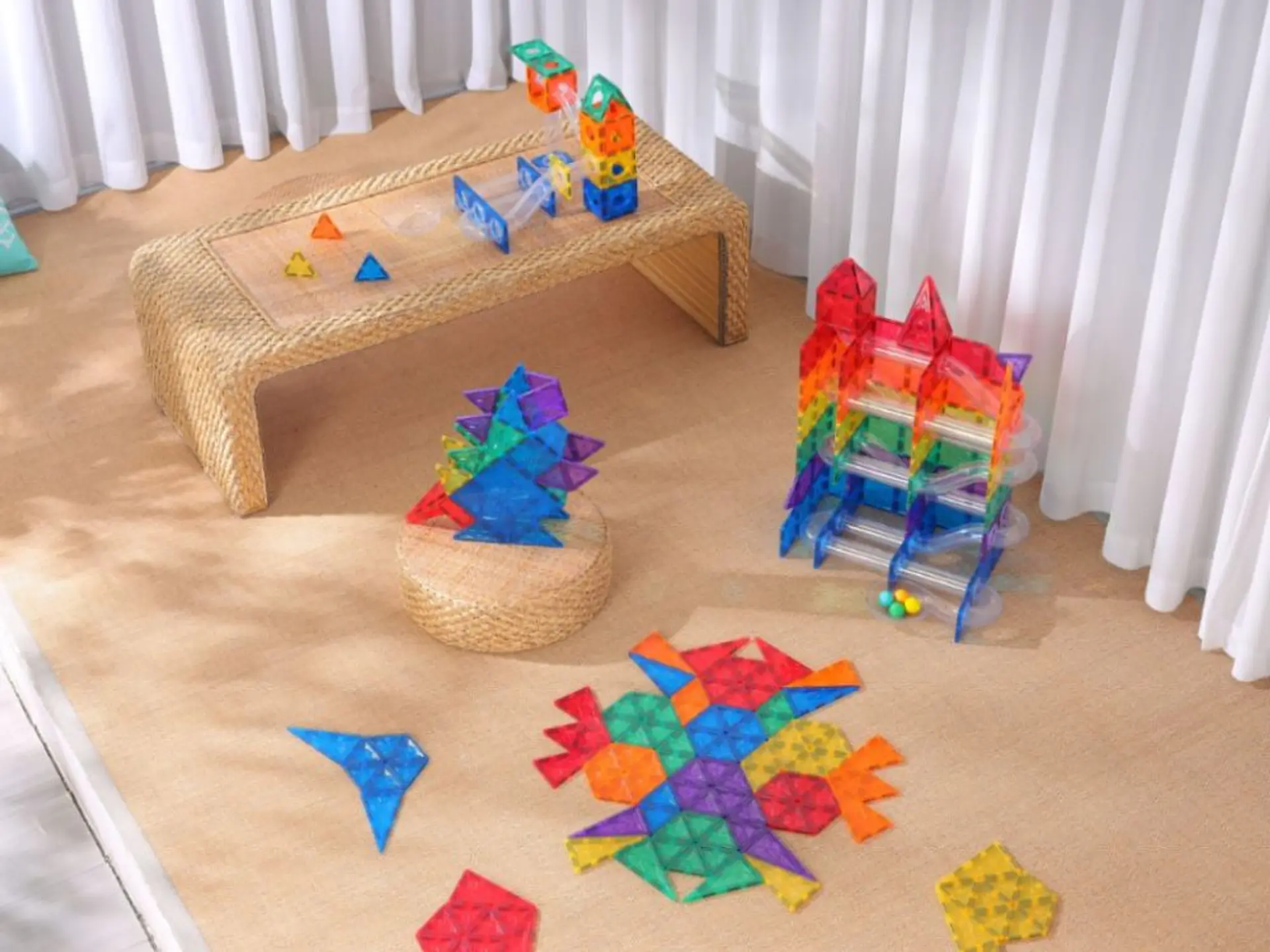 Conjunto magnético - pista de bolas colorida 100 peças 5