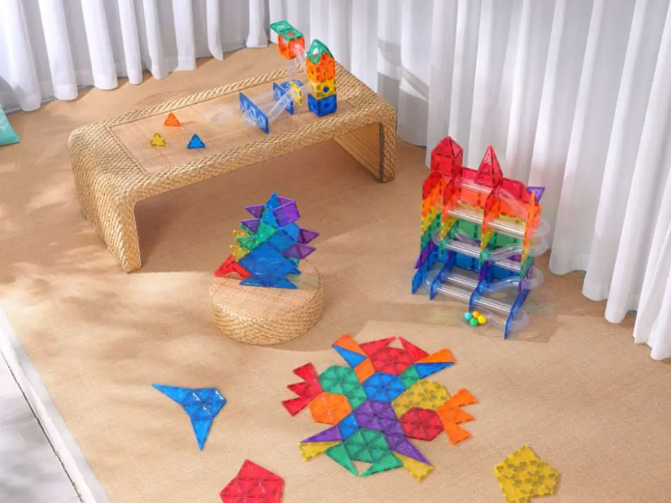 Conjunto magnético - pista de bolas colorida 100 peças 5