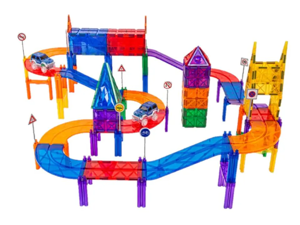 Conjunto magnético - pista de carros colorida 100 peças 3