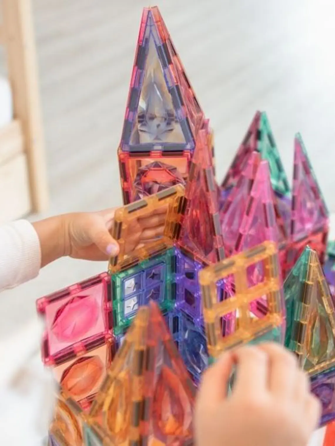 Conjunto de construção magnético - colorido 188 peças 5