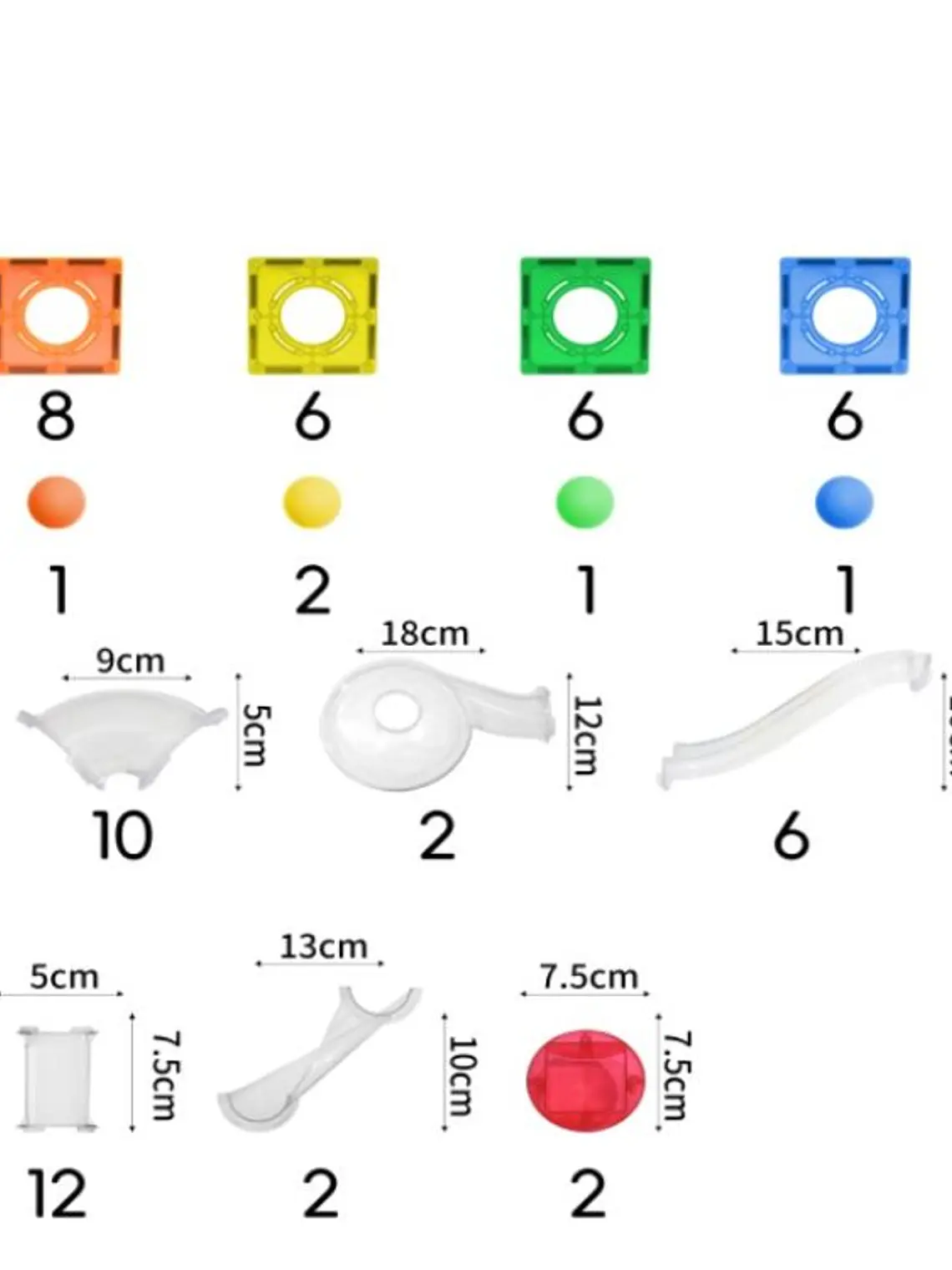 Conjunto de construção magnético - pista de bolas colorida 100 peças 5