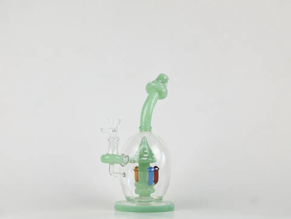 Bong Pyrex Unico | Fluor Mushrooms 30cm | + Quemador Gratis 2