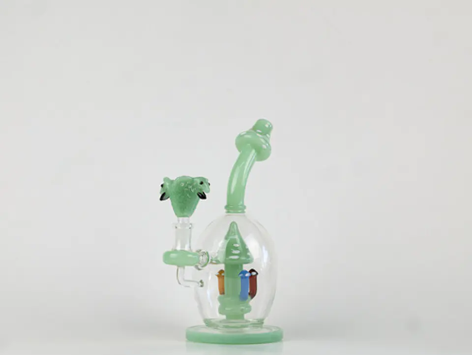 Bong Pyrex Unico | Fluor Mushrooms 30cm | + Quemador Gratis 3