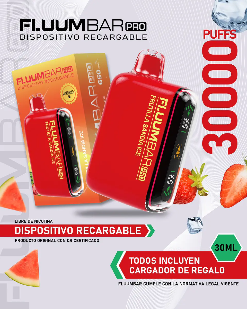 Vaporizador Desechable Fluumbar Pro 30.000 Puffs 11