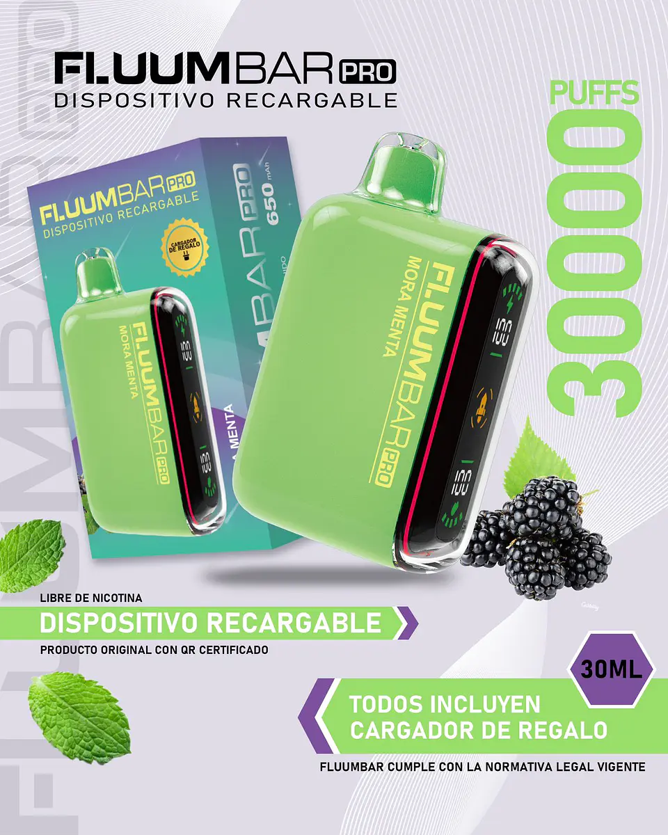 Vaporizador Desechable Fluumbar Pro 30.000 Puffs 15