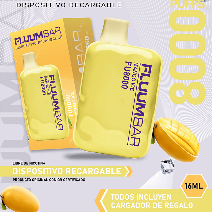Fluumbar 8.000 Puffs Vaporizador Desechable  7