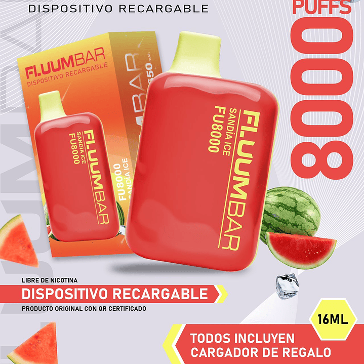 Fluumbar 8.000 Puffs Vaporizador Desechable  11