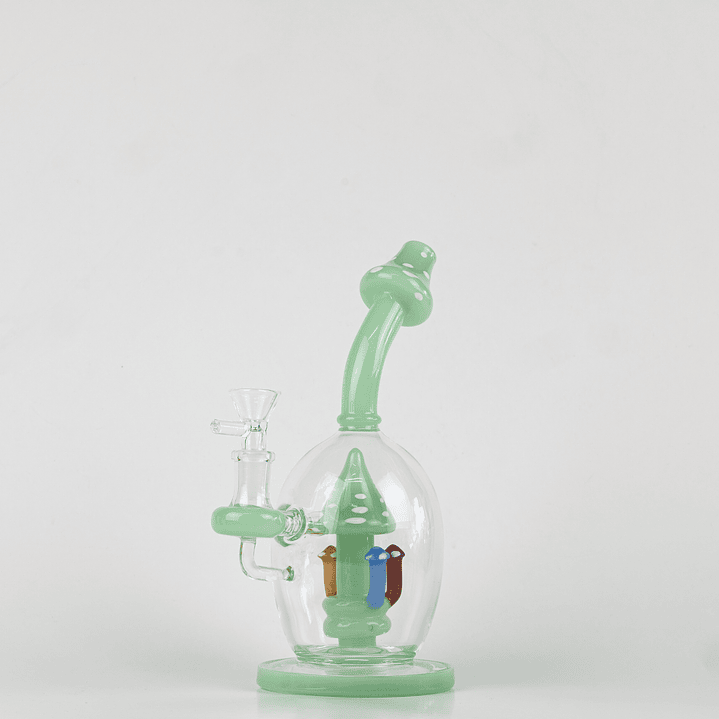 Bong Pyrex Unico | Fluor Mushrooms 30cm | + Quemador Gratis 1