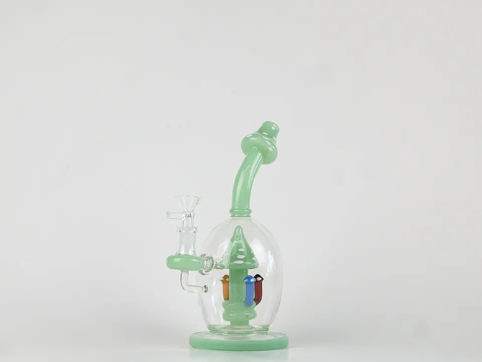 Bong Pyrex Unico | Fluor Mushrooms 30cm | + Quemador Gratis 1