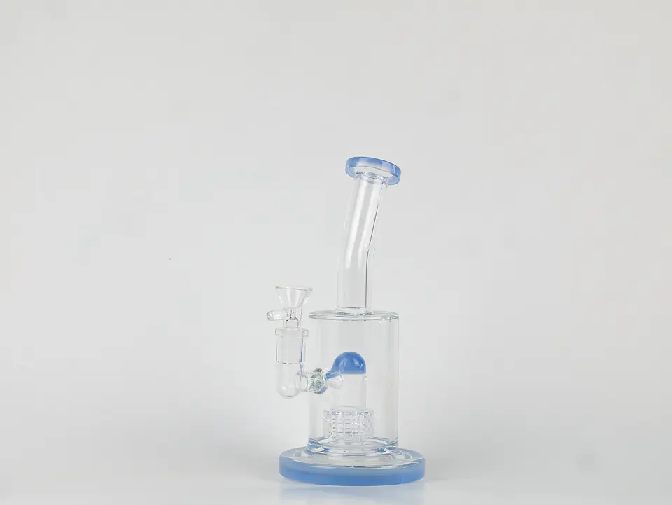 Bong Pyrex Blue Grid Compact 22cm 850g ( Extra Grueso ) 1