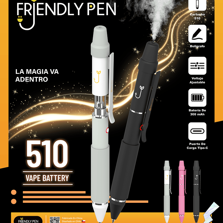 Vaporizador Lapiz Discreto Friendly Pen Para Cartridges 510 2