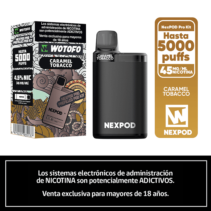 Vaporizador Wotofo Nexpod Kit 5000 Puffs (Bateria + Recarga) 2