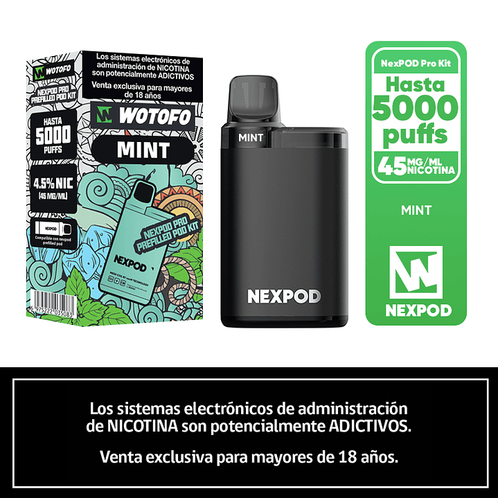 Vaporizador Wotofo Nexpod Kit 5000 Puffs (Bateria + Recarga) 7