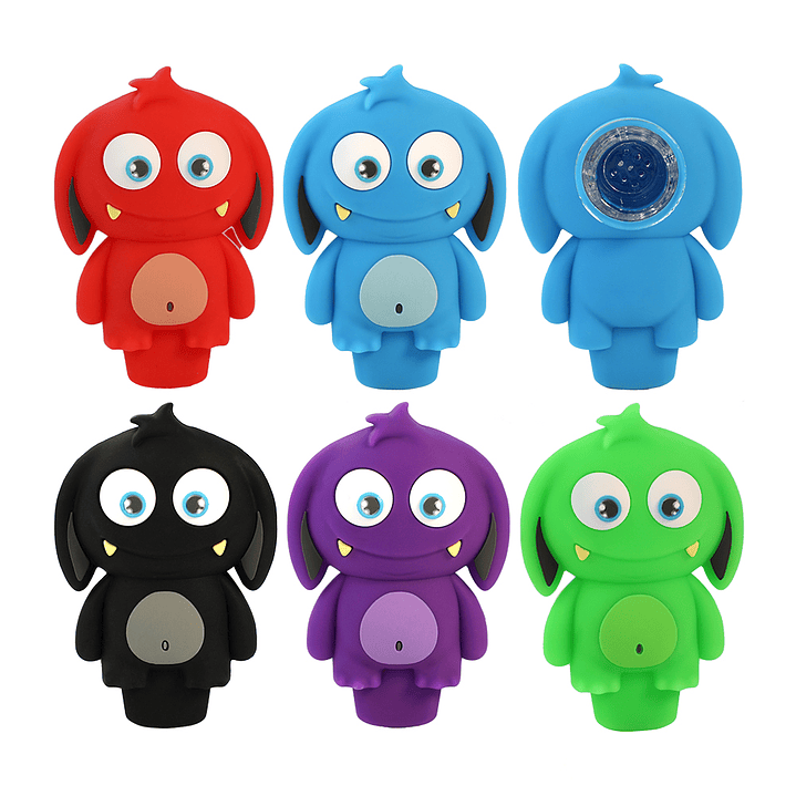 Pipa de Silicona Cartoon con Bowl de Vidrio 3