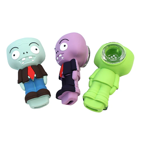 Pipa de Silicona Zombie Cartoon con Bowl de Vidrio