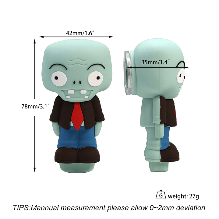 Pipa de Silicona Zombie Cartoon con Bowl de Vidrio 2