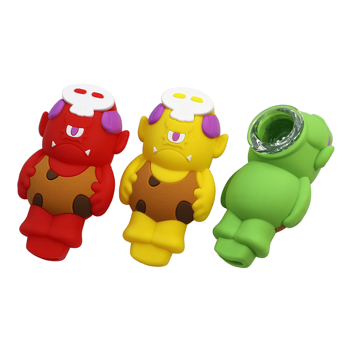 Pipa de Silicona Cartoon Cyclope con Bowl de Vidrio 1