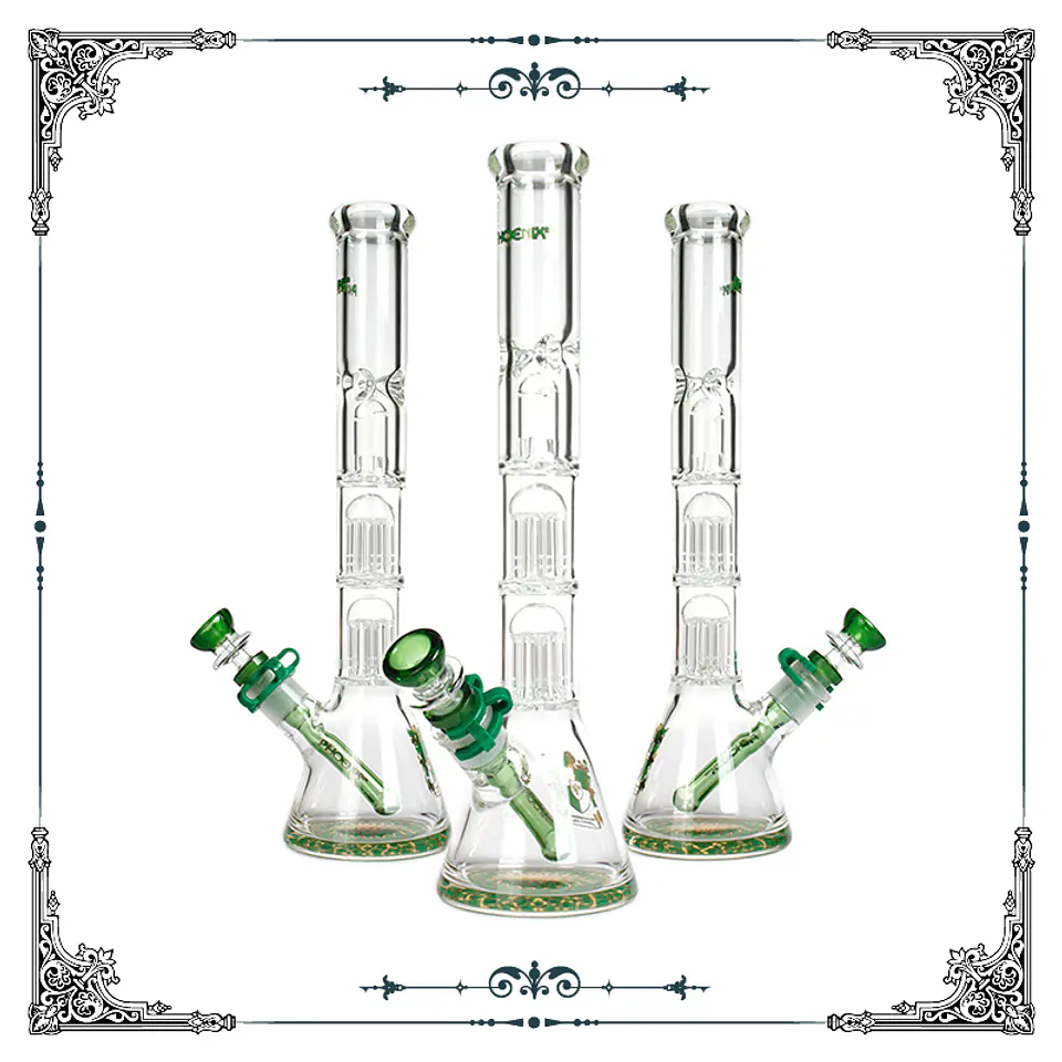 Bong de Pyrex Phoenix Triple Percolador 33cms 2
