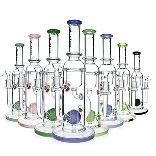 Bong de Vidrio Phoenix Star Recycler con Perc Sphere – Bong Premium de Alta Filtración 30cms