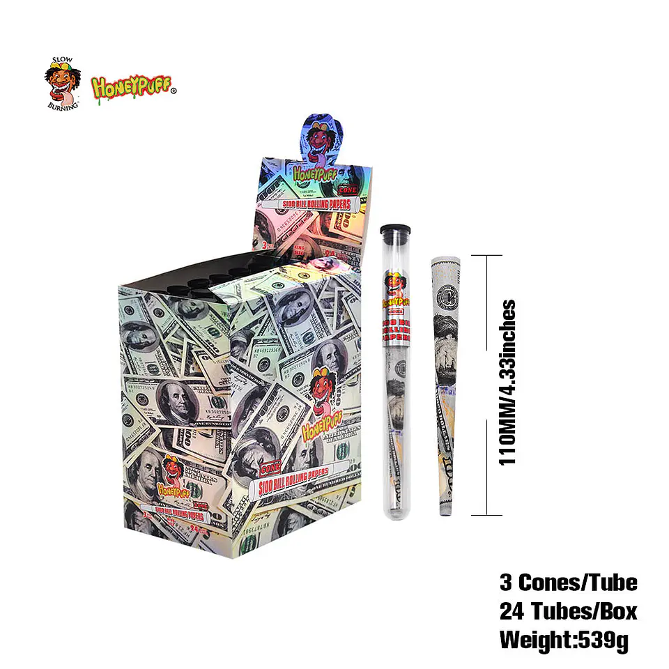 Conos Pre-enrolados Honeypuff 100 Dolares (Pack 3) 21