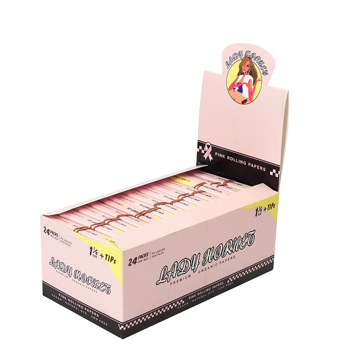 Papelillos Lady Hornet Pink 1 1/4 + Tips 4