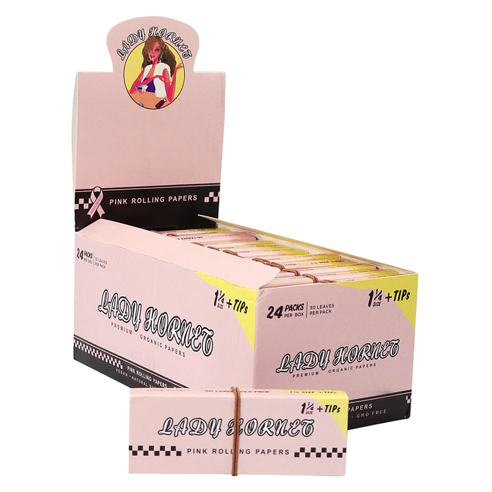 Papelillos Lady Hornet Pink 1 1/4 + Tips 8