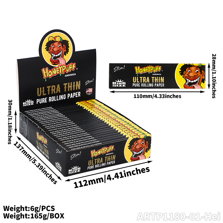 Papelillos Honeypuff Ultra Thin Black - King Size Slim 6