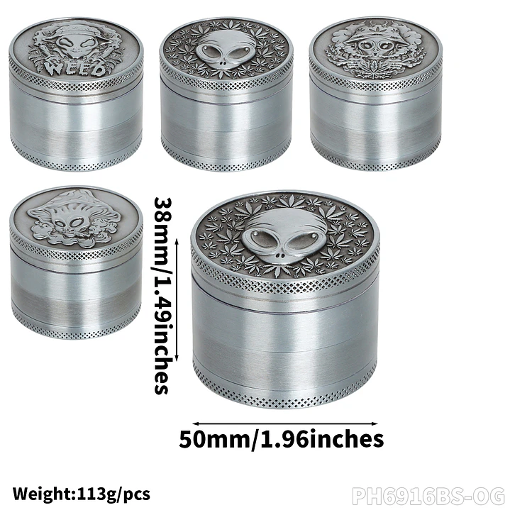 Grinder, Moledor de Metal Alien X OG Labs - 4 Partes (50mm) 10