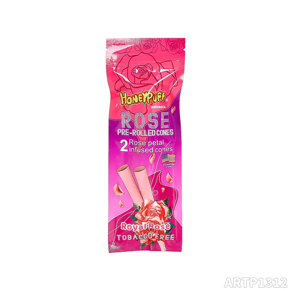 Cono Pre-rolado Honeypuff Rose Petal con Boquilla ( Pack x 2) 12