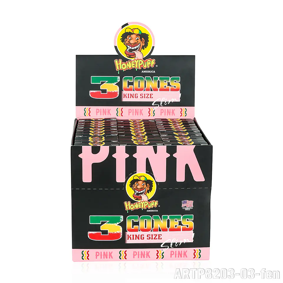 Conos Pre-enrolados Honeypuff Pink - King Size Slim (Pack x3) 6