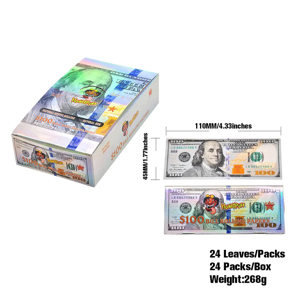 Papelillos Honeypuff 100 Dolares  - King Size 6
