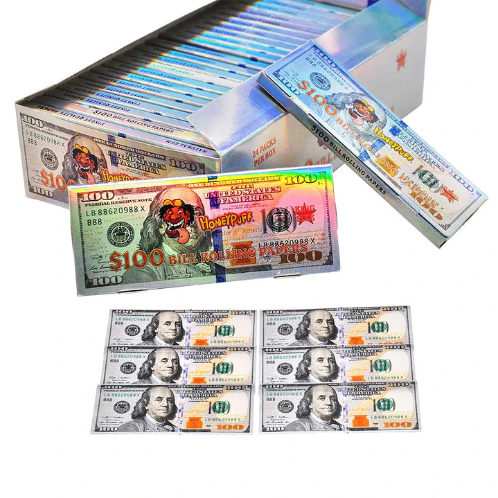 Papelillos Honeypuff $100 Bill Holographic - King Size 15
