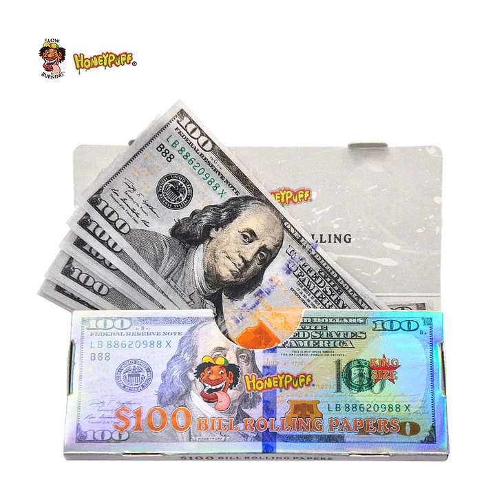 Papelillos Honeypuff $100 Bill Holographic - King Size 19