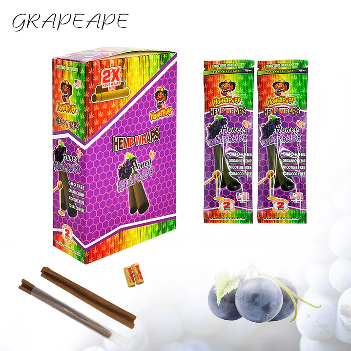 Honeypuff Hemp Wraps Honey Grape Ape - Pack x2 2
