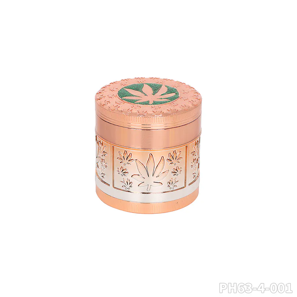 Moledor de Metal de Lujo 63mm - 4 Partes (Diseño en Relieve) 7