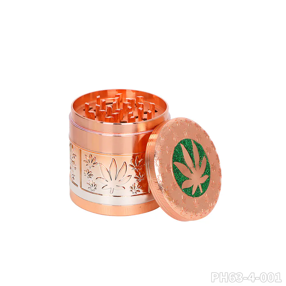 Moledor de Metal de Lujo 63mm - 4 Partes (Diseño en Relieve) 5