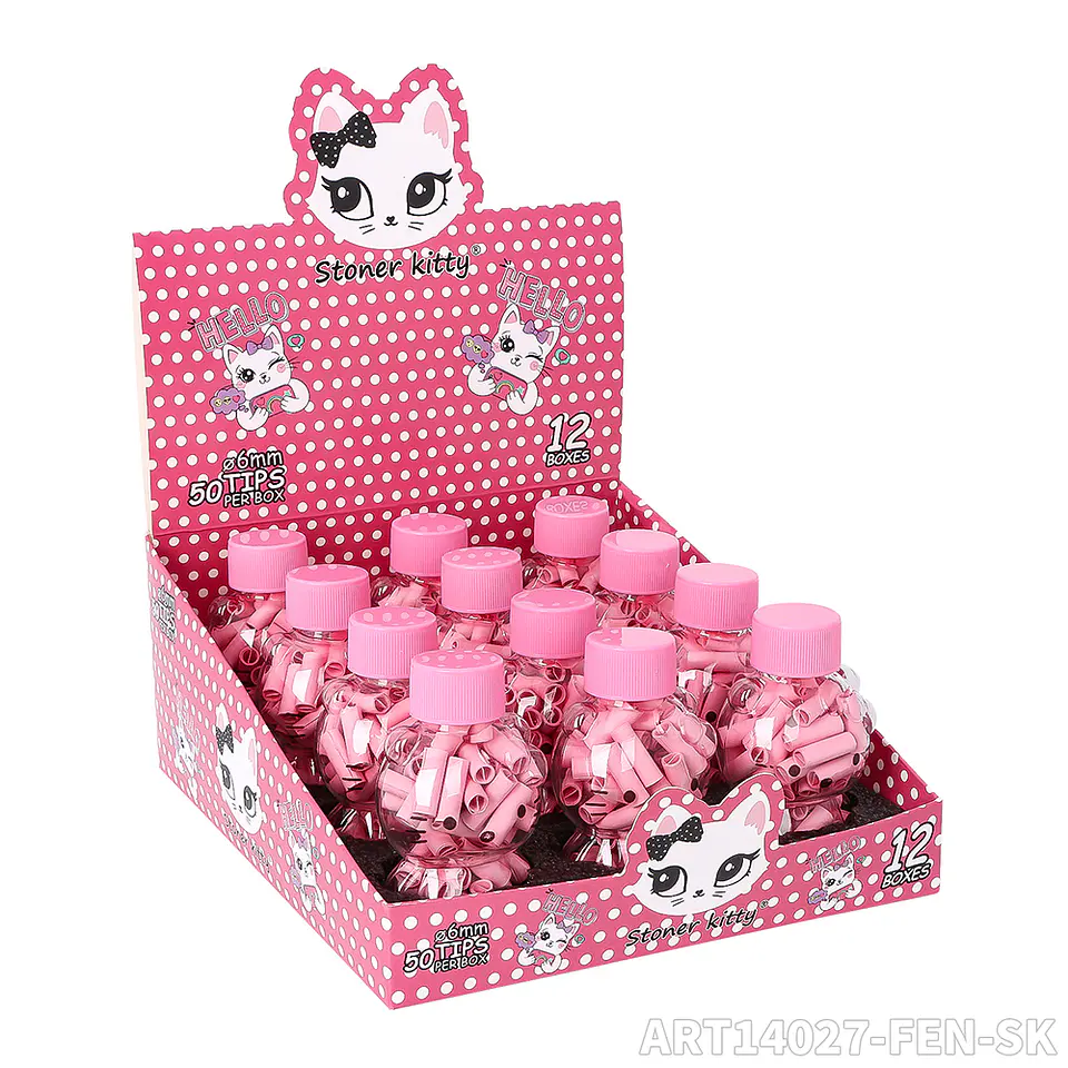 Filtros Stoner Kitty Pink - Frasco de Vidrio con 50 Tips 4