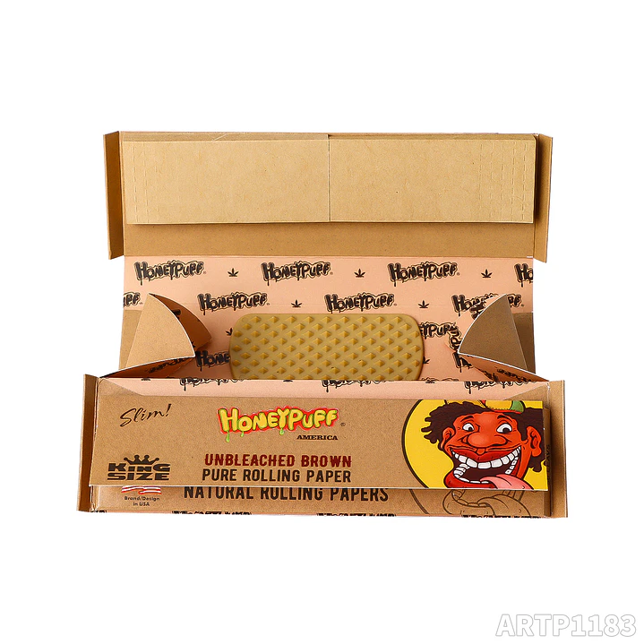 Kits Honeypuff 4-en-1: Papel + Tips + Bandeja + Grinder (King Size Slim) 1