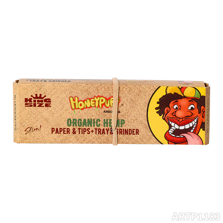 Kits Honeypuff 4-en-1: Papel + Tips + Bandeja + Grinder (King Size Slim) 2