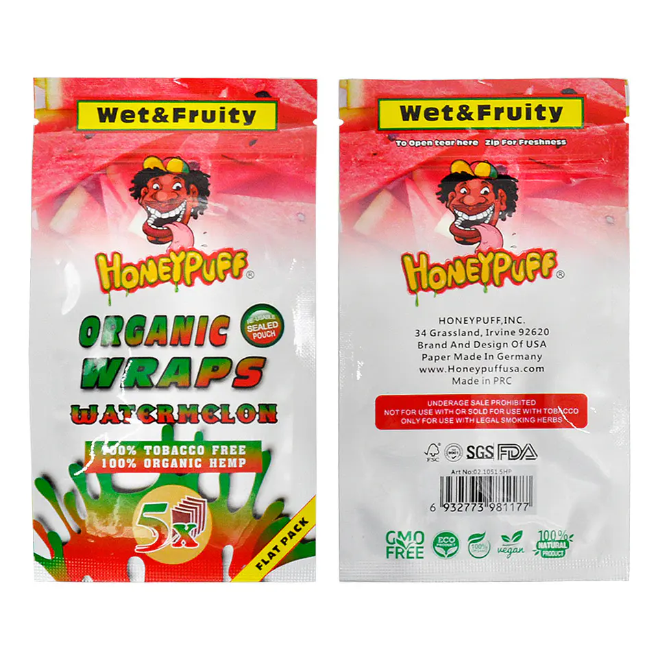 Honeypuff Organic Hemp Wraps Sabores - Pack x5 2
